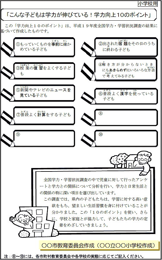 こんな子どもは学力が伸びている!学力向上10のポイント