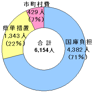 増加教員の経費負担区分（16年度）のグラフ