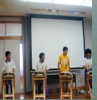 伝統芸能班:1回目の発表会一人ひとりソロのパートを演奏した 伝統芸能班:1回目の発表会一人ひとりソロのパートを演奏した
