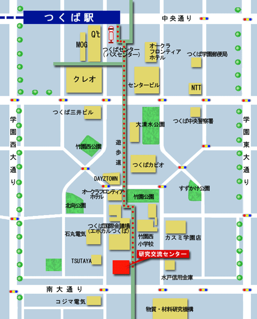 中心地の地図