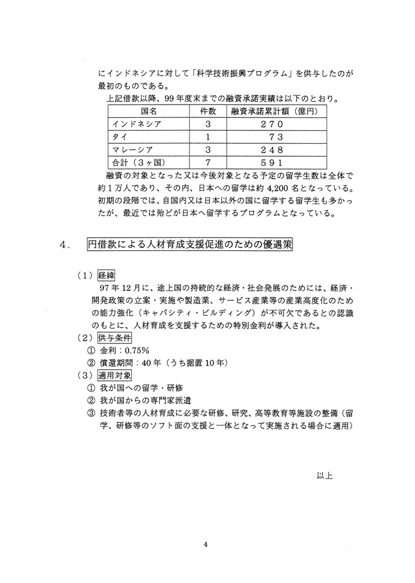 円借款による人材育成支援について