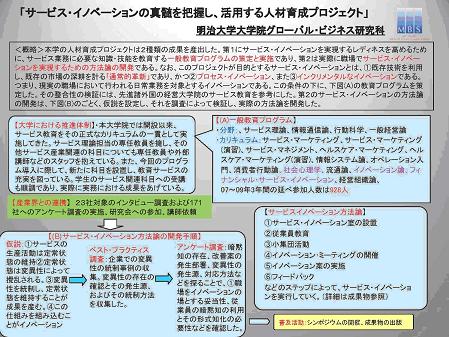 サービス・イノベーションの真髄を把握し、活用する人材育成プロジェクト概要