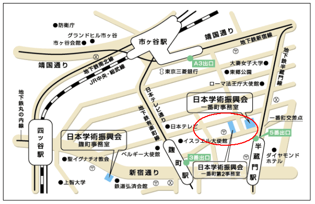 研究計画調書提出先案内図