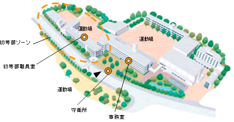 1．初等部付近の配置図