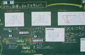 児童の考えを位置付けた板書