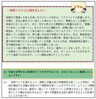 コラム　～教師100人に聞きました～