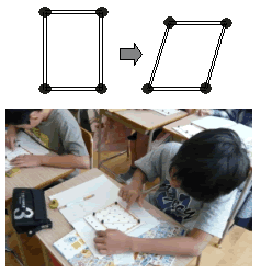 【ジオボードで考える様子】