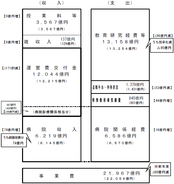 平成19年度国立大学法人予算予定額の概要（大学共同利用機関法人を含む91法人）