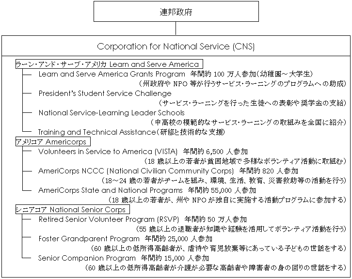 図表 2 CNSの組織構造と担当プログラムの概要