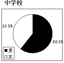 中学校の男女構成のグラフ