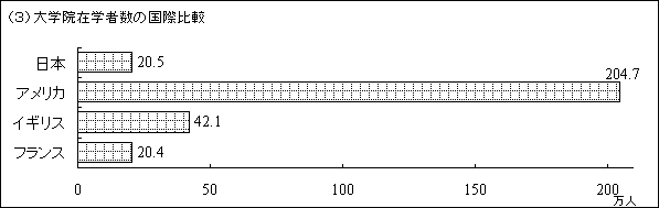 （3）大学院在学者数の国際比較
