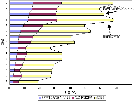 図5　人材問題の深刻度 （項目番号は下記リストを参照）