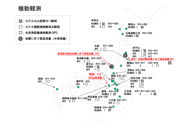 平成16年度～平成20年度　機動観測