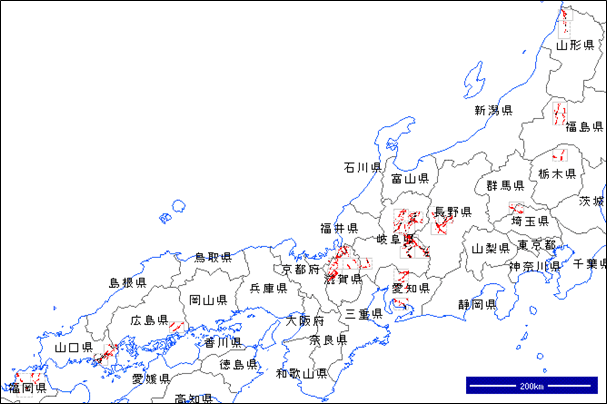 図‐3　全国活断層帯情報整備索引図（平成16～20年度）