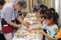 和紙絵画体験教室写真