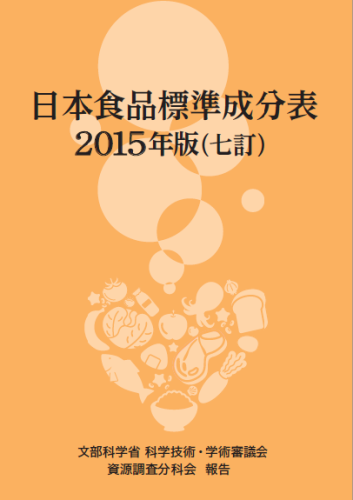 日本食品標準成分表2015年版 七訂 について 文部科学省