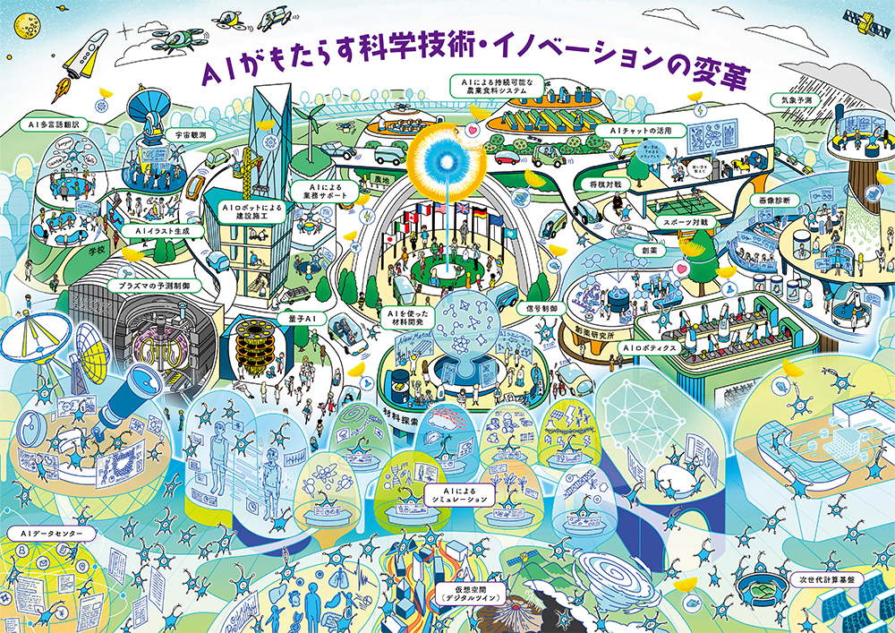 扉絵（イラスト）：AIがもたらす科学技術・イノベーションの変革