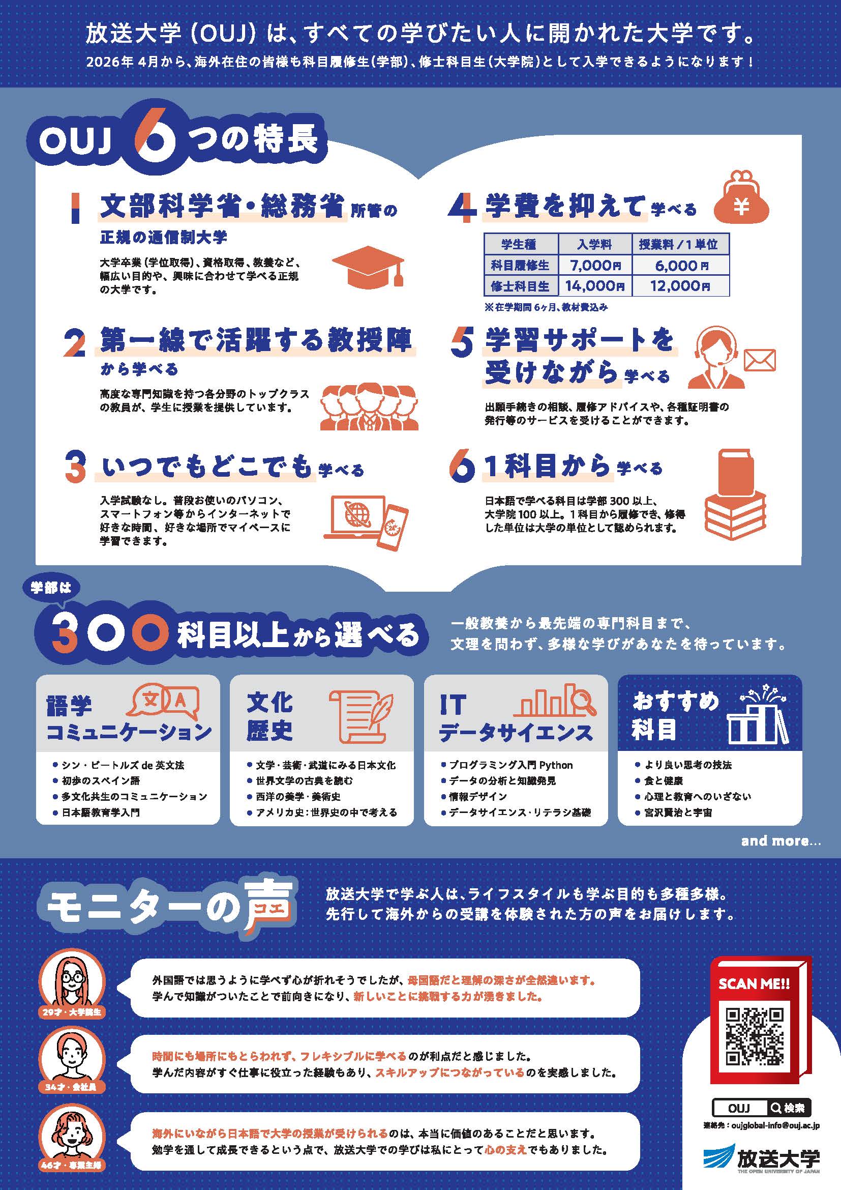 放送大学（OUJ※）の海外展開フライヤー裏