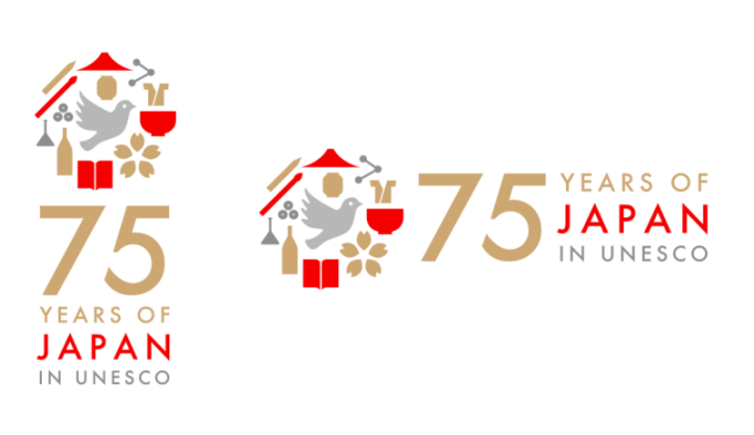 日本のユネスコ加盟75周年ロゴマーク