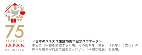 日本のユネスコ加盟75周年記念ロゴマーク