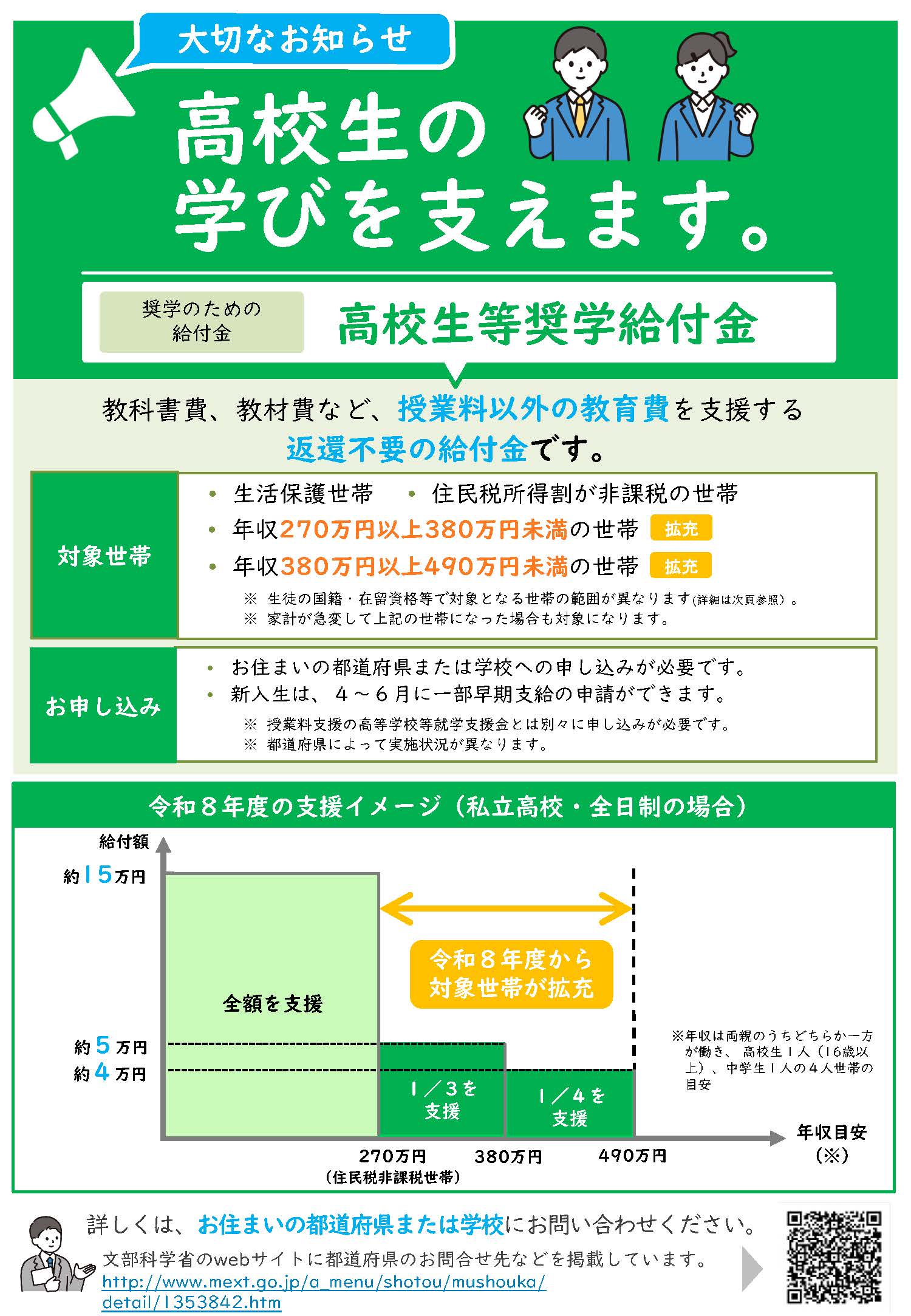 高校生等奨学給付金リーフレット