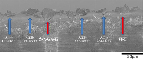 Photo 2 Photo by electron microscope of materials retrieved by the HAYABUSA
