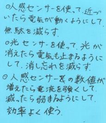 電気を効率的に利用するにはどのようなプログラムにするとよいか予想する。
