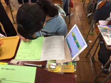 本時の学習を振り返り、電気を無駄なく使うための自分の考えを書く。