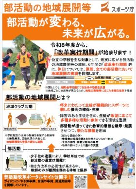 部活動の地域展開等に関するポスター