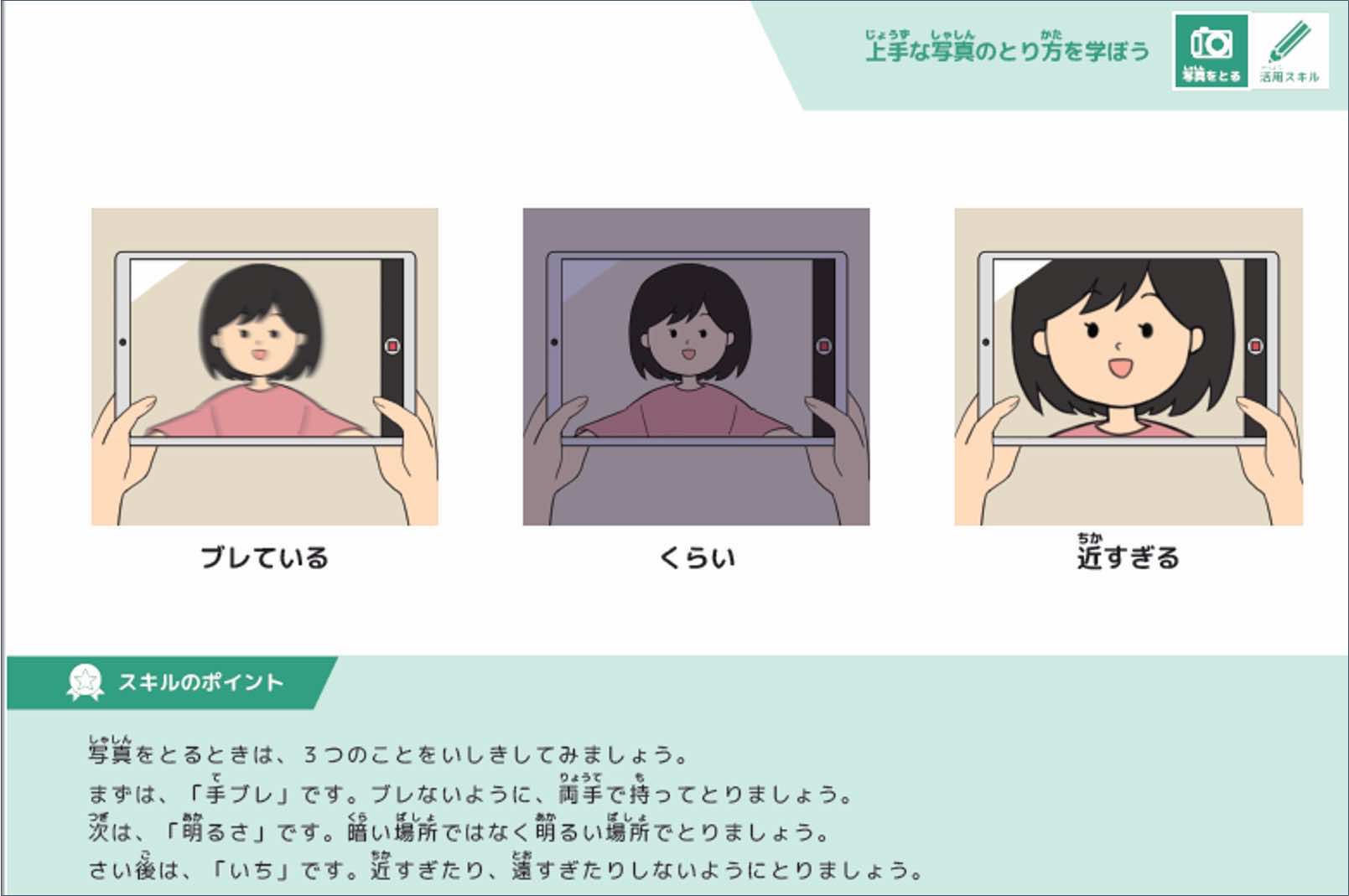 当日の学習①】写真の上手な取り方を理解する。